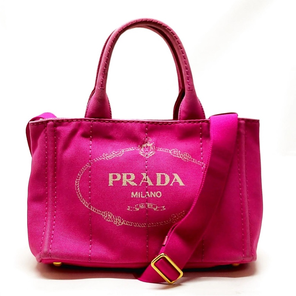 Prada Hot Pink Canapa Tote